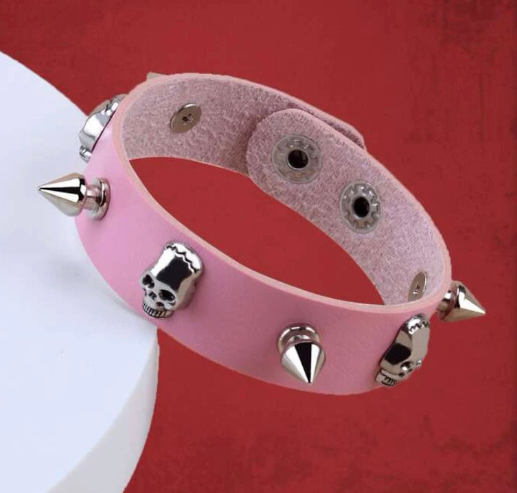 Thumbnail: Studs and Skulls Spiked Bracelet 