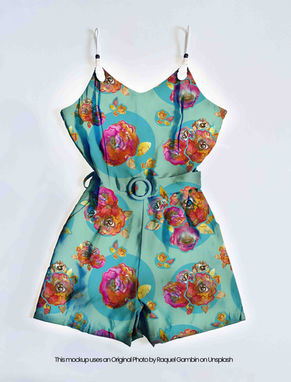 womens' fashion jumpsuit with rose design