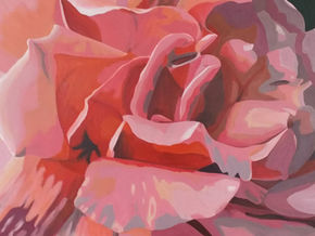 close up of painted rose petals
