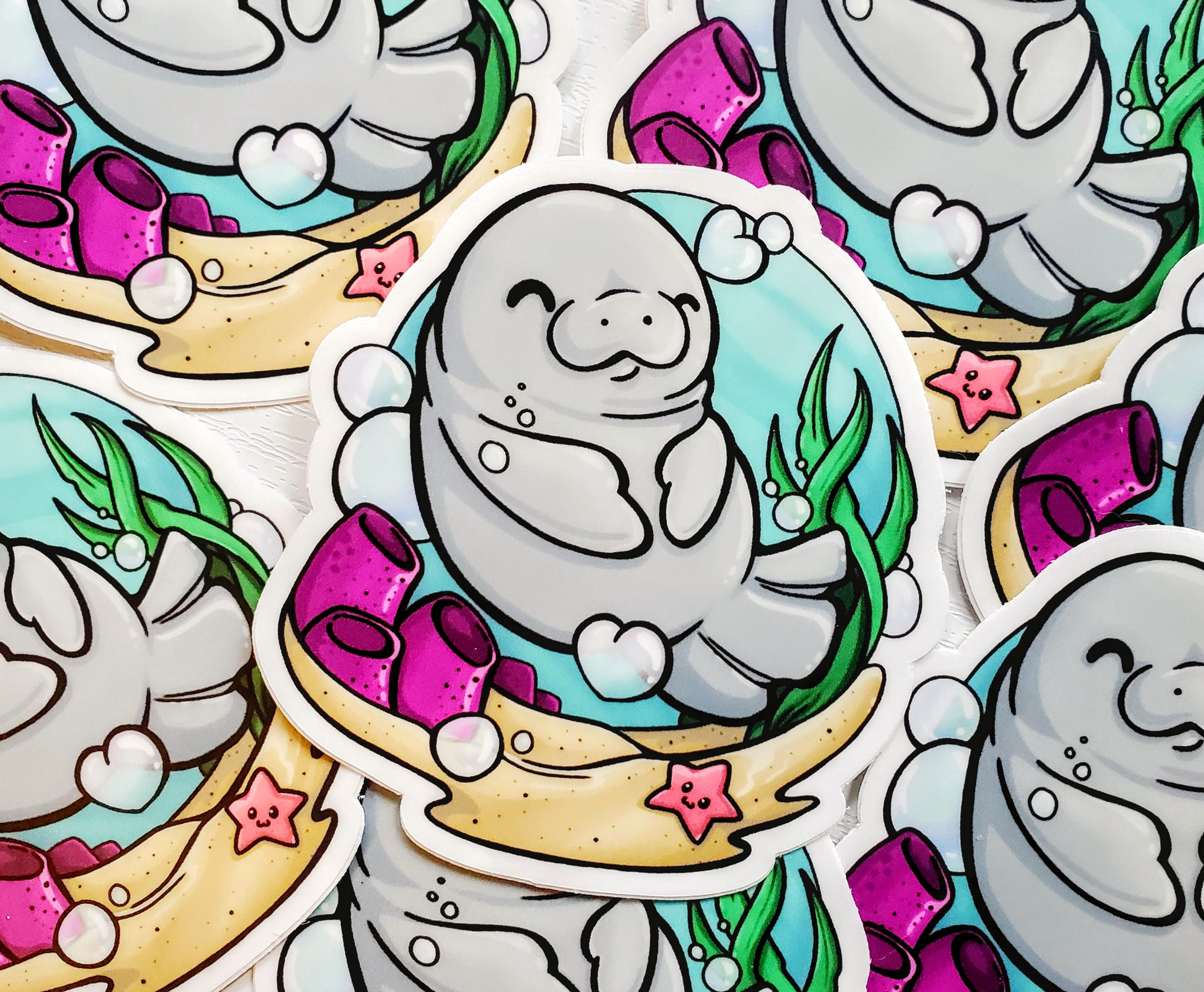Cute Manatee 3 Inch Vinyl Sticker