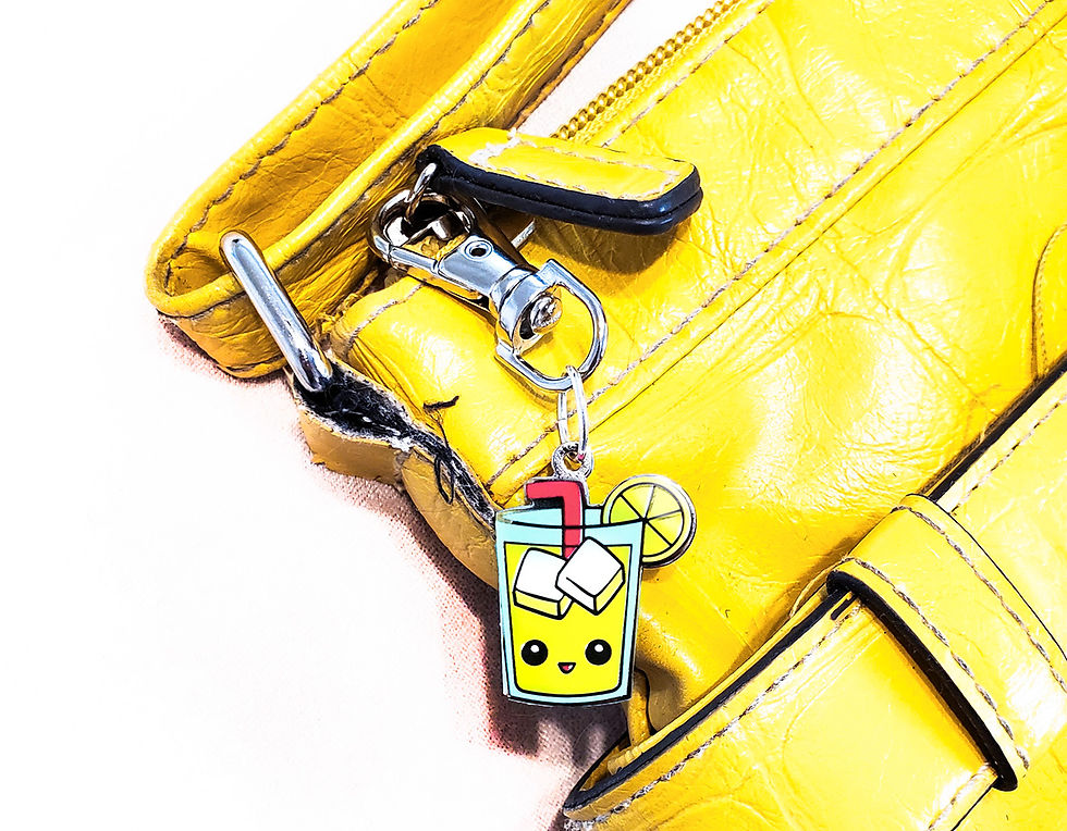 Thumbnail: Lemonade / Limeade Kawaii Enamel Zipper Charm | 1 Inch Enamel Charm