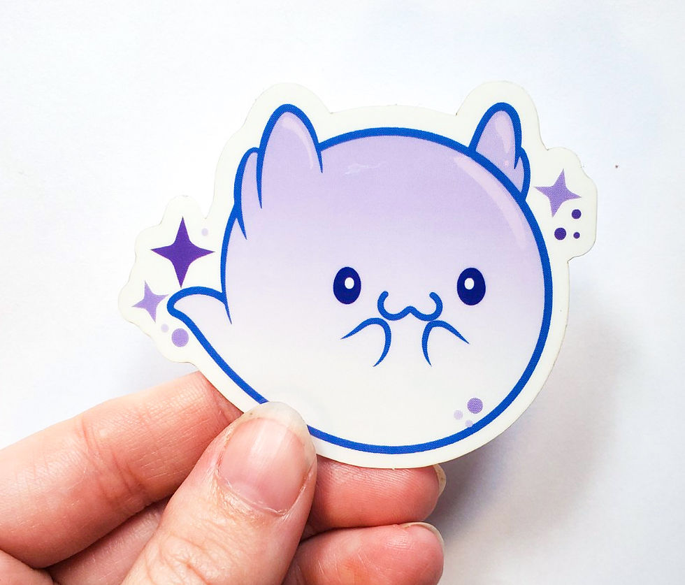 Thumbnail: Spoopy Ghost Clear Vinyl Sticker | 3 Inch Kawaii Halloween Sticker