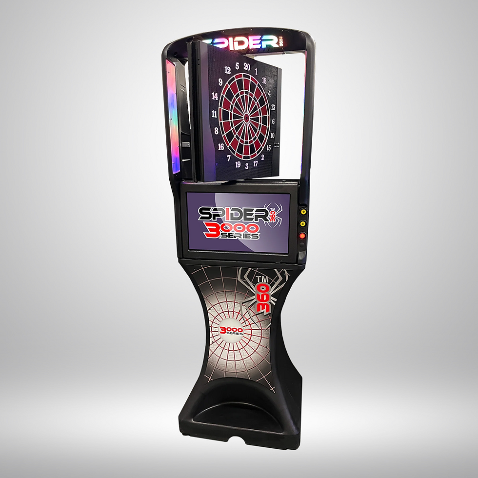 Thumbnail: Black 3000 Series Electronic Dartboard front view with dartboard flipping