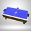 Thumbnail: Top view of air hockey table with dark wood siding and dark blue playfield