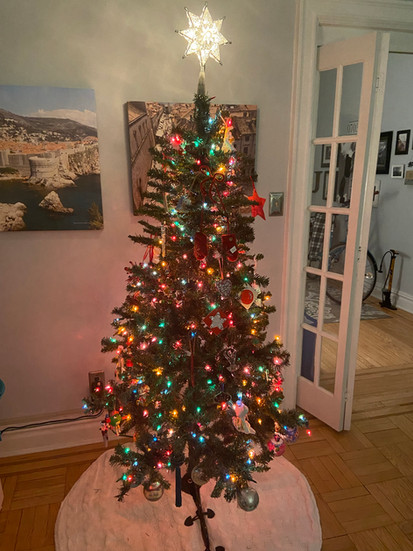 The infamous Cost Cutters Christmas tree in it's final 2021 season.