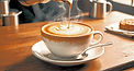 fresh cup of espresso on counter from go