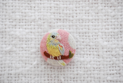 ビセイインコ・ケージカバー用刺繍ボタン