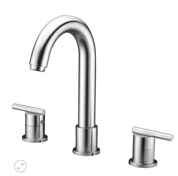 DSF-00B8W04BN (Brushed Nickel Finish) 2 Lever Wide Spread Vanity Faucet with Pop-up Drain