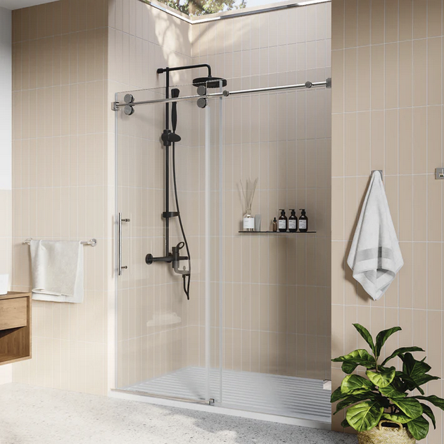 DV-1SD058CR (50"-60"W x 76"H Chrome Frame less Shower Door)