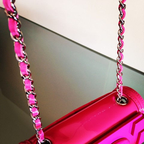 Thumbnail: CHANEL Flap bag . plexiglas