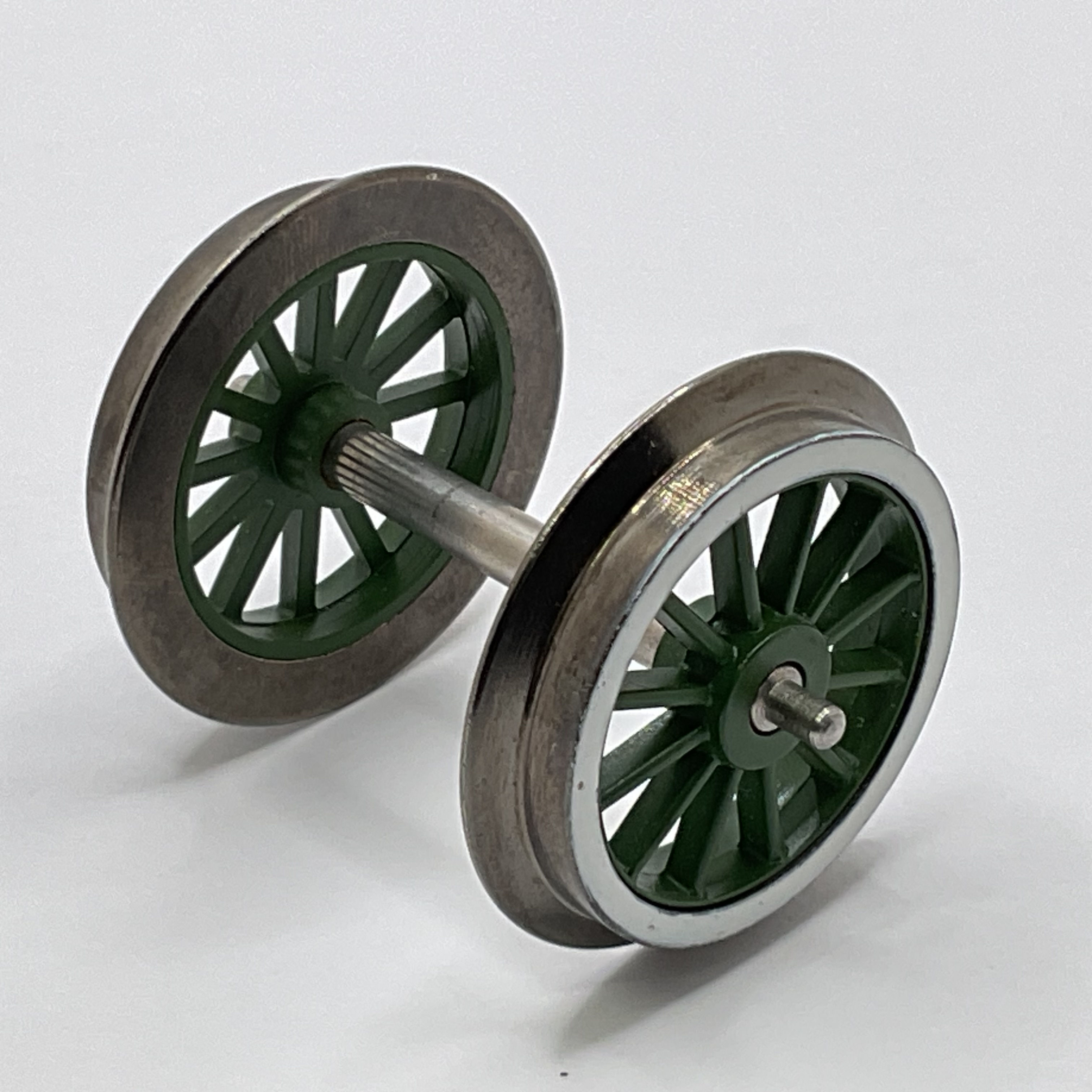 FS Trailing Truck, Wheel & Axle Set, Green, 3 Rail
