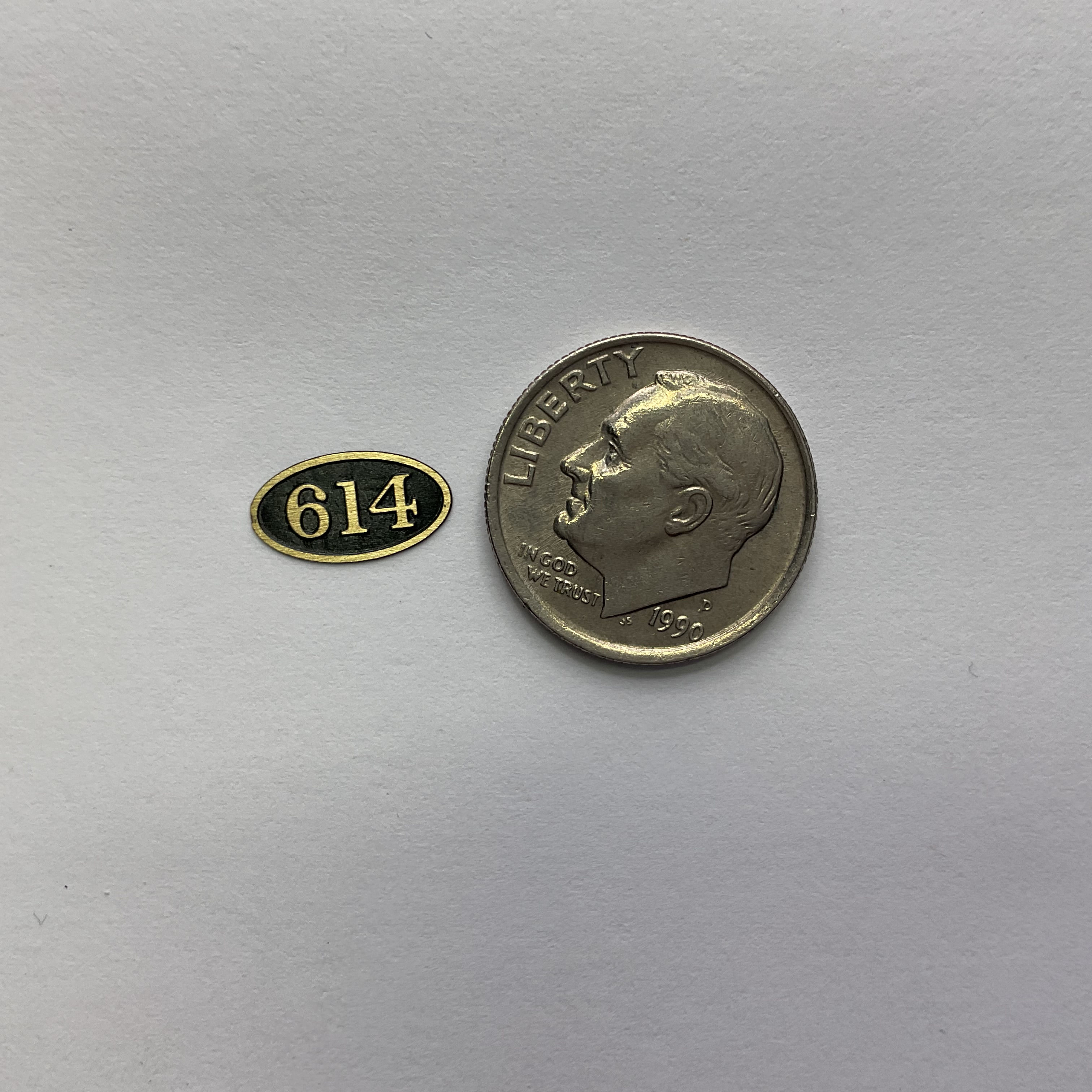 C&O Greenbrier Brass Number Board, # 614