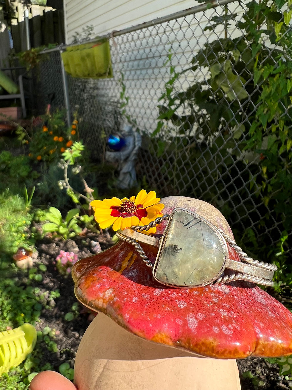 Thumbnail: Prehnite Sterling Silver Cuff Bracelet