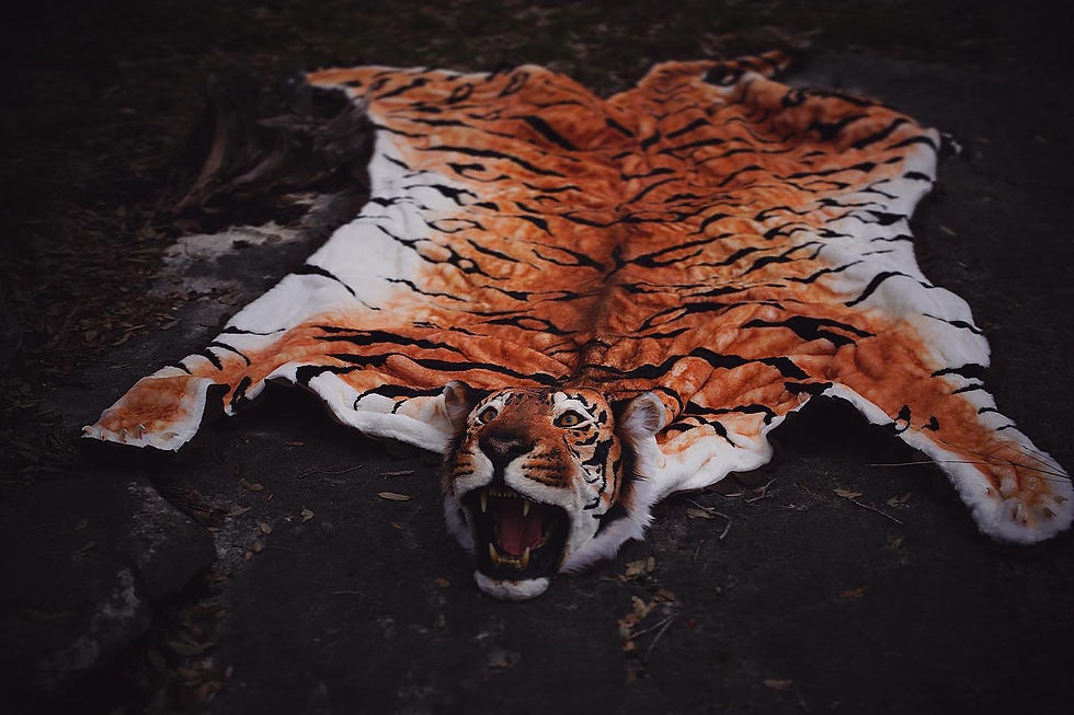 Faux Taxidermy Tiger Rug