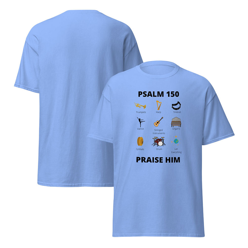 Thumbnail: Blue Psalm 150 Praise Him T-shirt