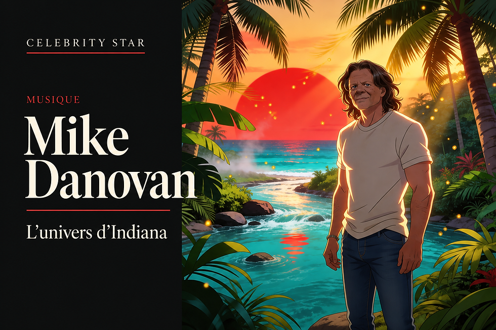 Mike Danovan : Indiana, un clip animé — couverture Celebrity Star réalisée à partir du visuel de l’article