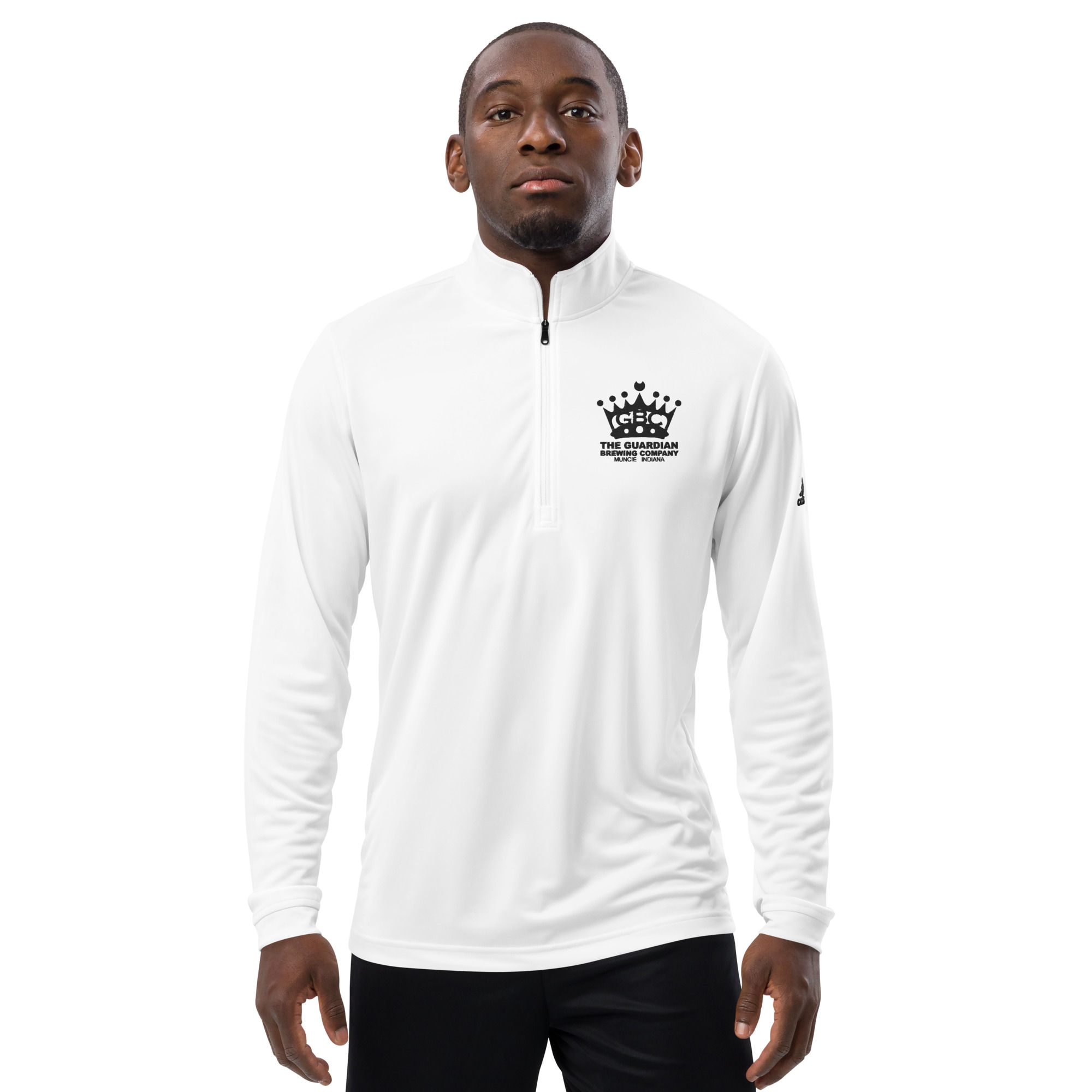 Adidas Quarter Zip Pullover -  Black GBC Crown Logo