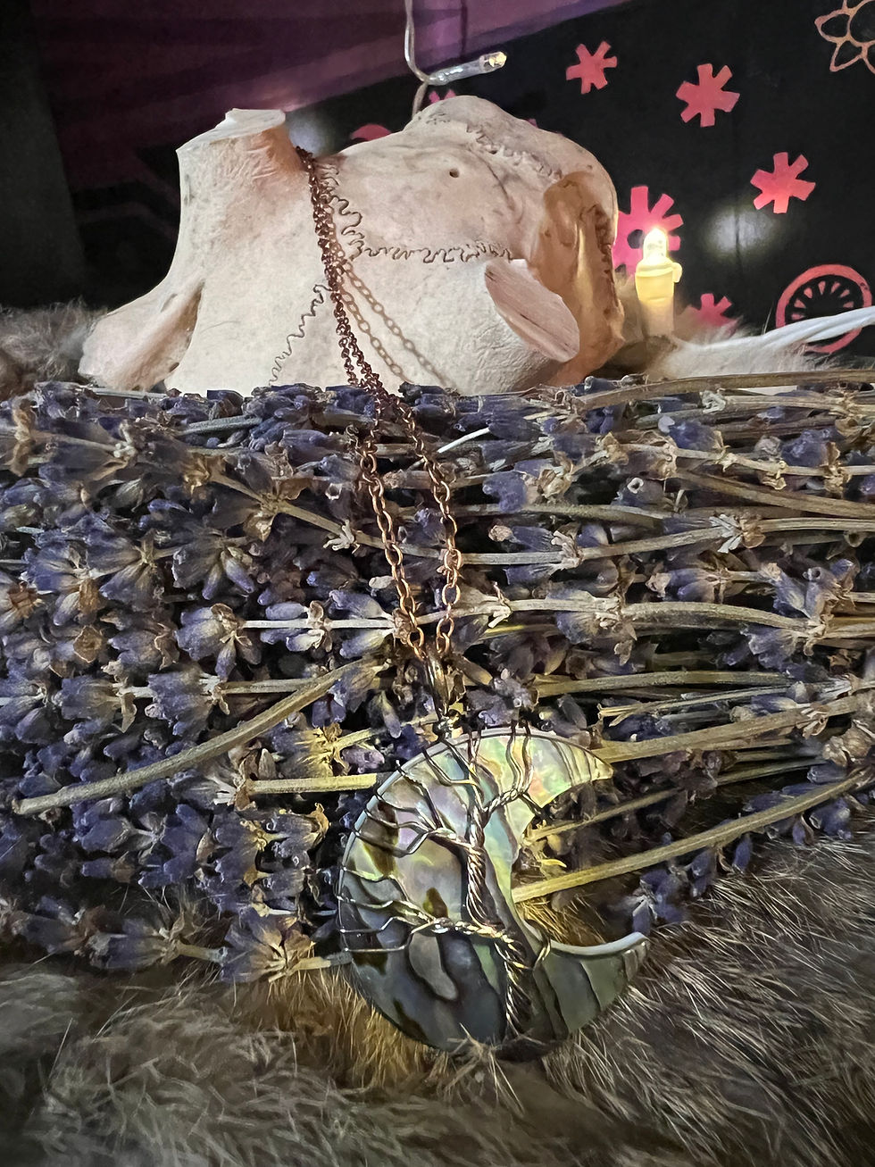 Thumbnail: Wire Wrapped Tree Of Life Crystal Moon Necklaces