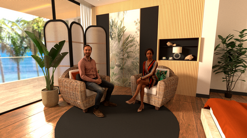 A render of the Fortune Hotel bedrooms, looking towards the contestants.