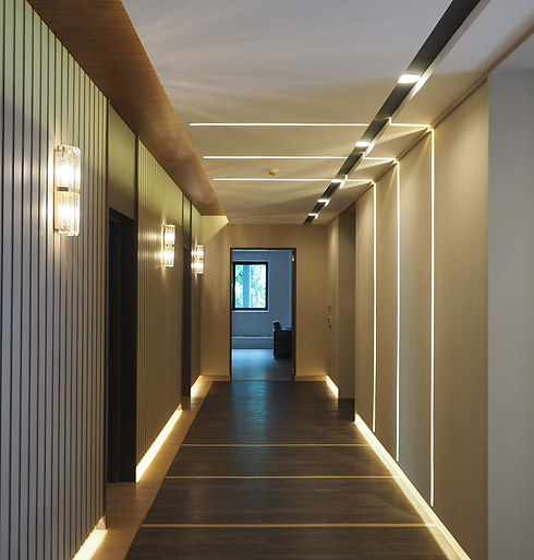 Corridor บ้าน เรียบหรู แก้ไขความอึดอัดของทางเดิน บ้านType-A