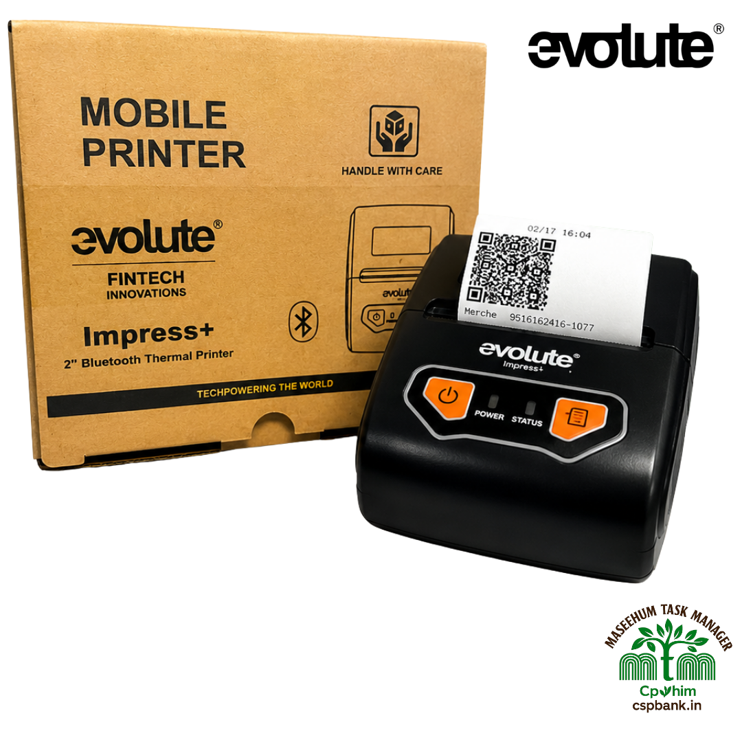 Evolute Impress+ Bluetooth USB Thermal Mobile Receipt Printer