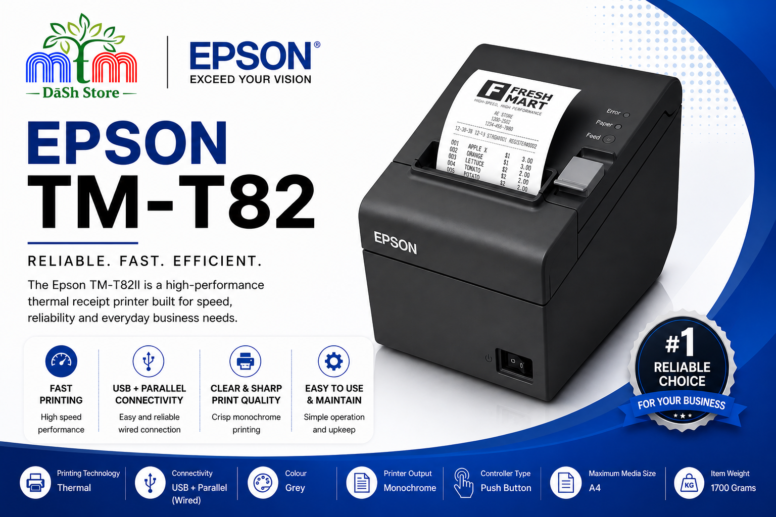 Epson TM-T82 Thermal POS Receipt Printer