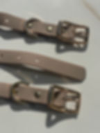 Leather like looking collar with zinc alloy gold parts
