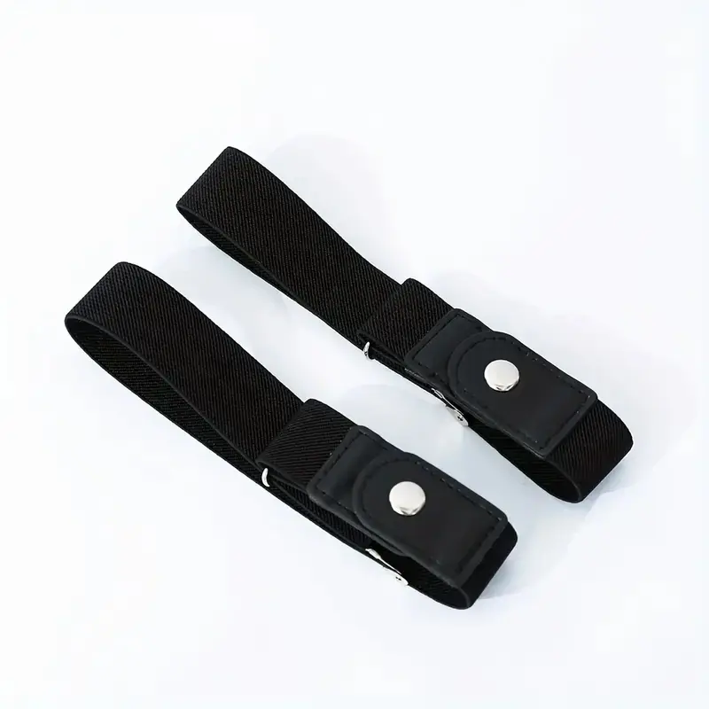 Thumbnail: 2pcs Set No Buckle Elastic Belt for Women Men Unisex Stretch Belt for Pants Jean