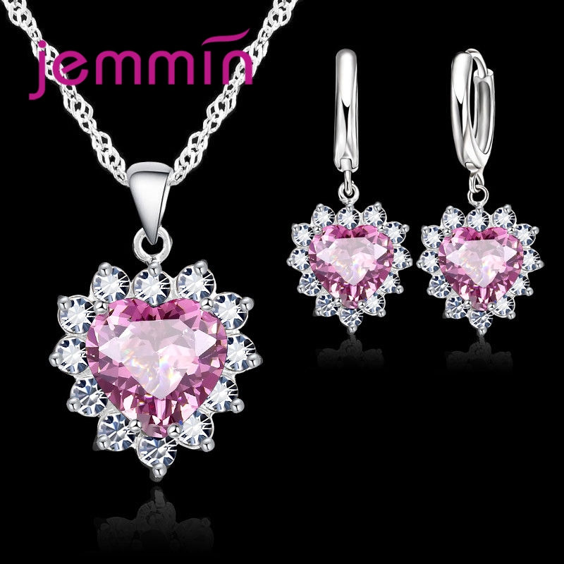 Thumbnail: Top Sale Wding Engagement Anniversary Gift Jewelry Sets 925 Silver Color Stamped