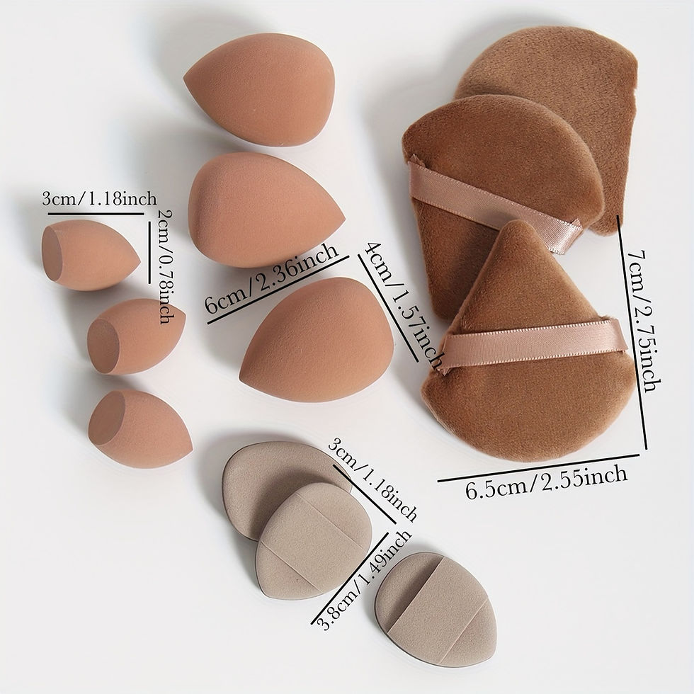 Thumbnail: 12-Piece All-Purpose Makeup Sponge Set, Made of 3 Loose Powder Puffs, 3 Mini Air