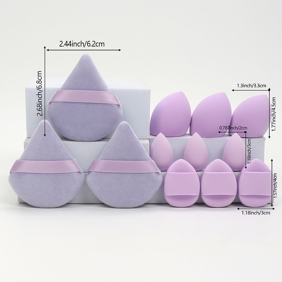 Thumbnail: 12-Piece All-Purpose Makeup Sponge Set, Made of 3 Loose Powder Puffs, 3 Mini Air