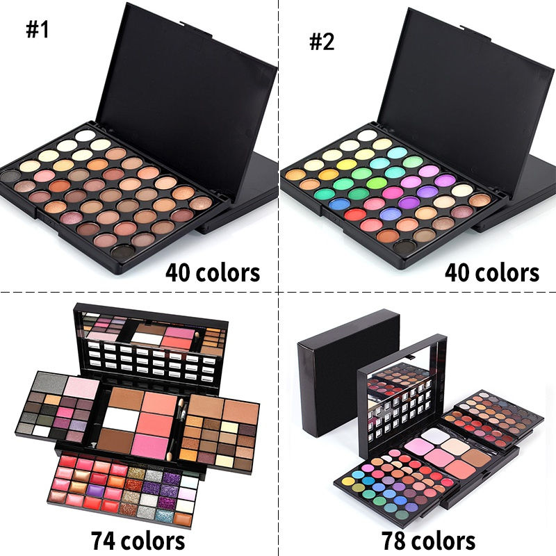 40/74/78 Colors Glitter Eyeshadow Palette Matte Waterproof Long Lasting Pressed