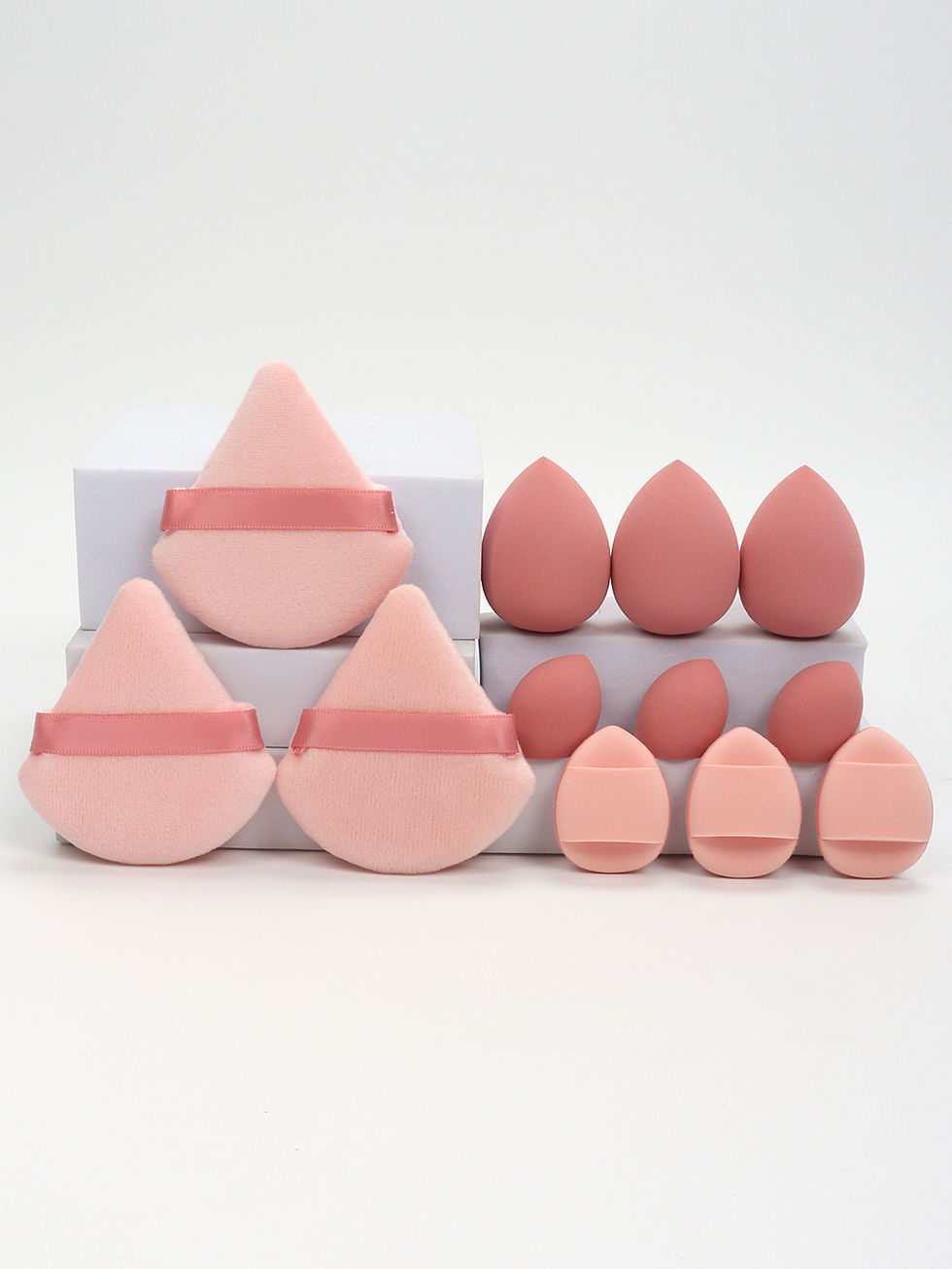 Thumbnail: 12-Piece All-Purpose Makeup Sponge Set, Made of 3 Loose Powder Puffs, 3 Mini Air