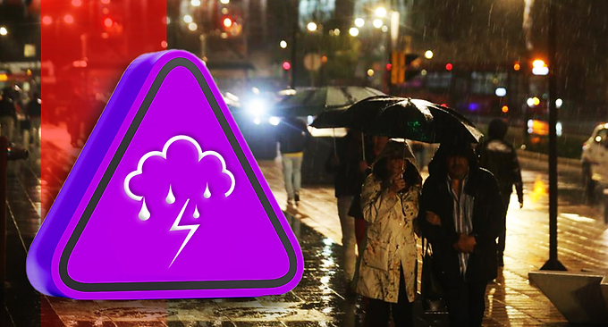 Se activa Alerta Púrpura por persistencia de lluvias fuertes