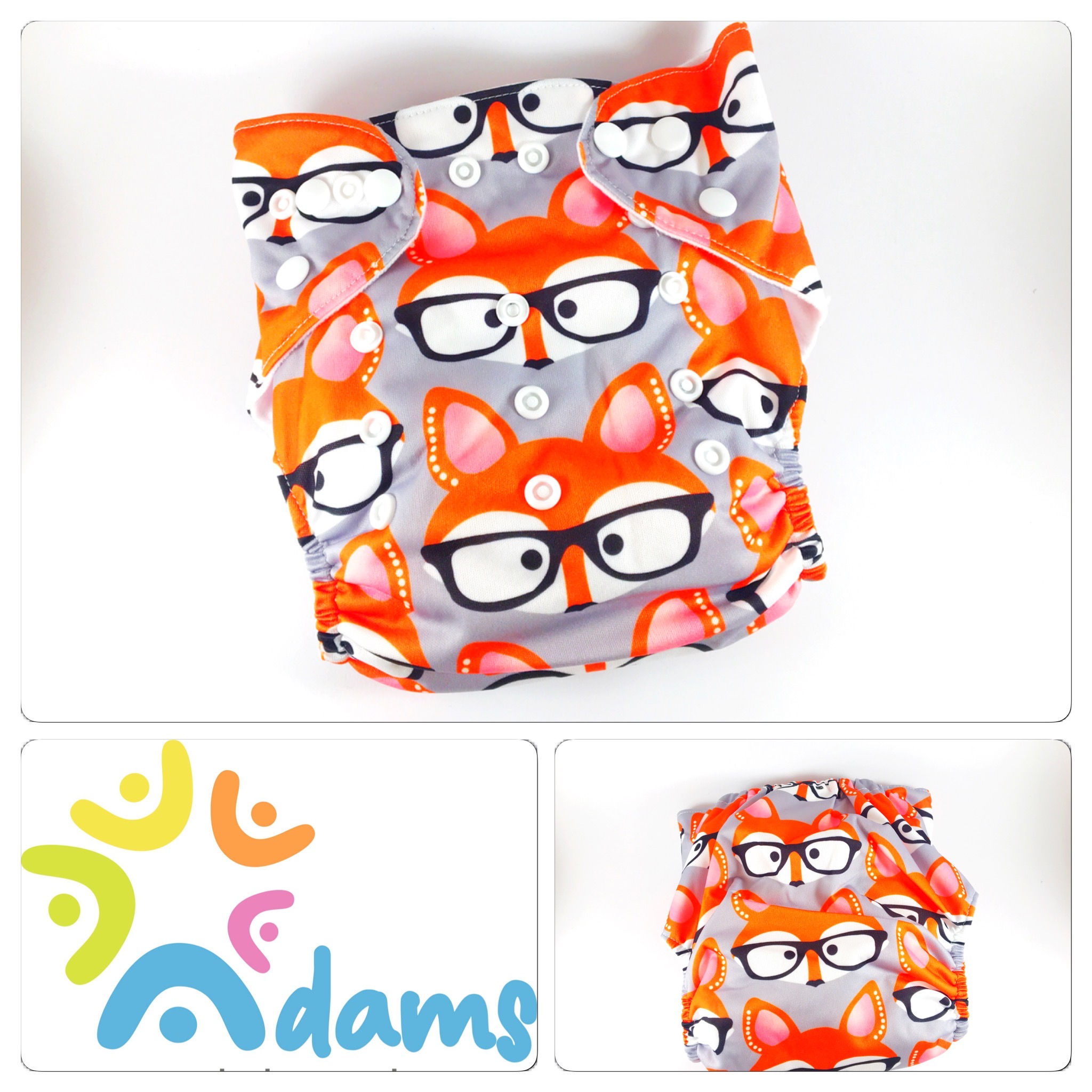Stoffwindel Fox mit Brille