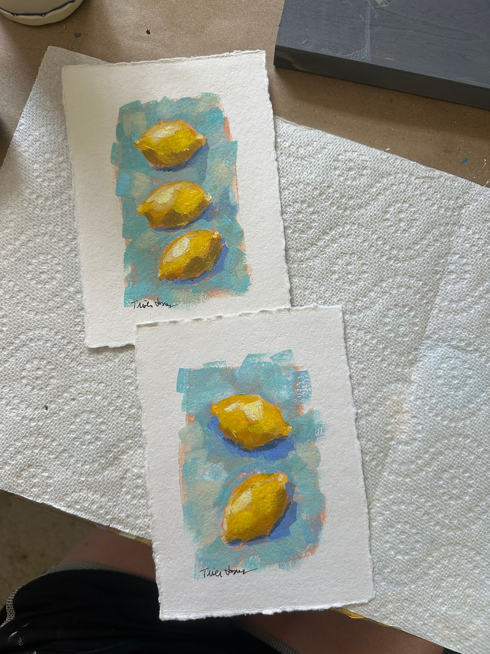 Thumbnail: Two Lemons on Paper 5"x7"