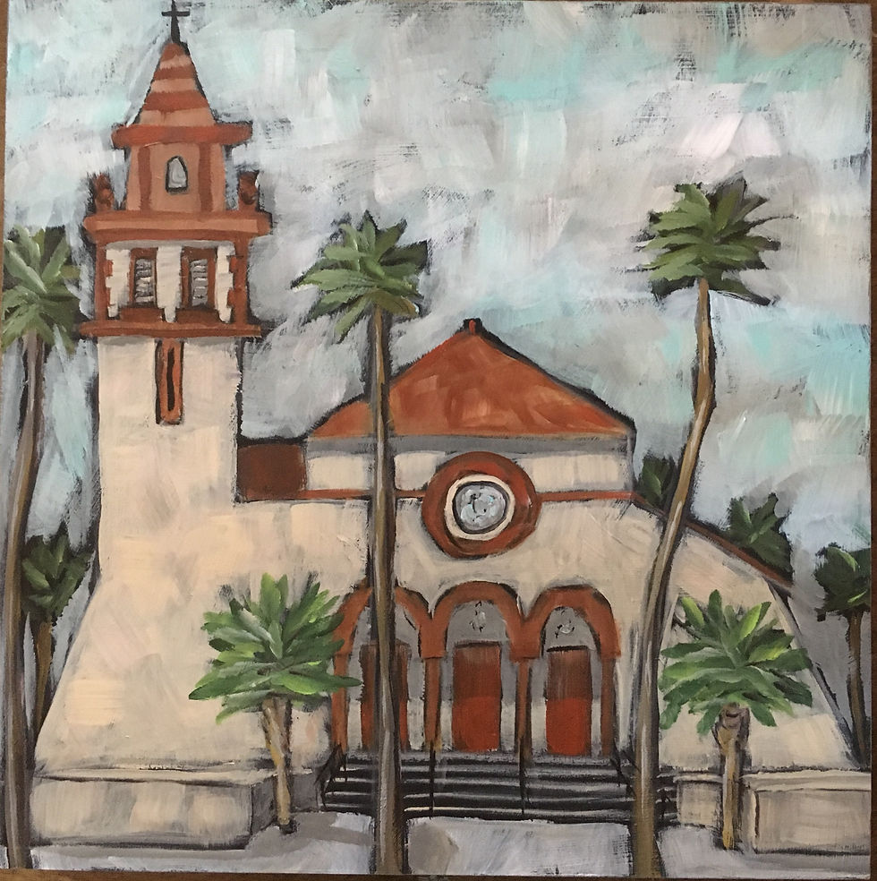 Thumbnail: Wedding Venue Painting, Custom Church portrait, Anniversary Gift Wedding Present