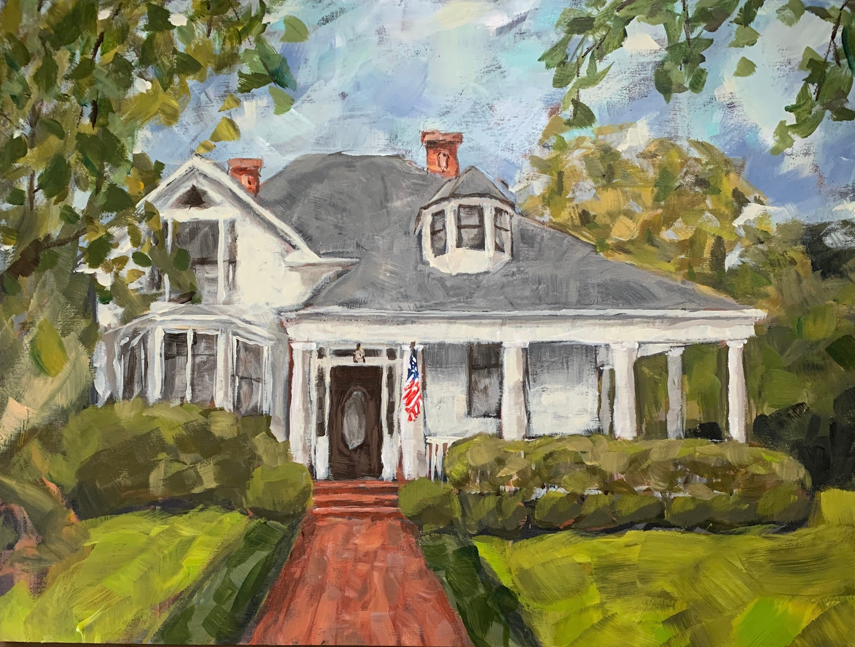 Home Portrait Painting, Custom House portrait