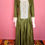 Thumbnail: Size Medium Large | Vintage 1970's Olive Green & Off-White Lace Trim Maxi Dress