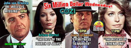 Wednesday Night Six Million Dollar Man Offerings on COZI TV