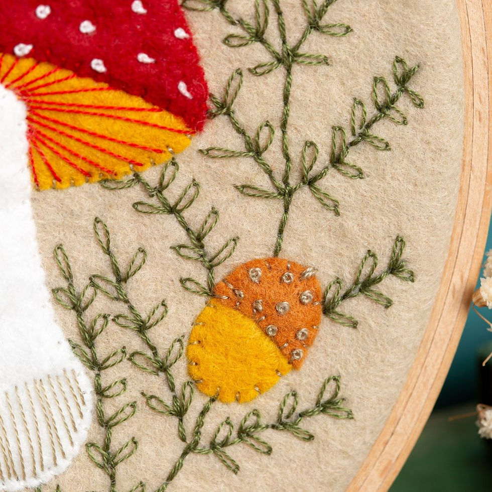 Thumbnail: Toadstool Appliqué Hoop Craft Kit
