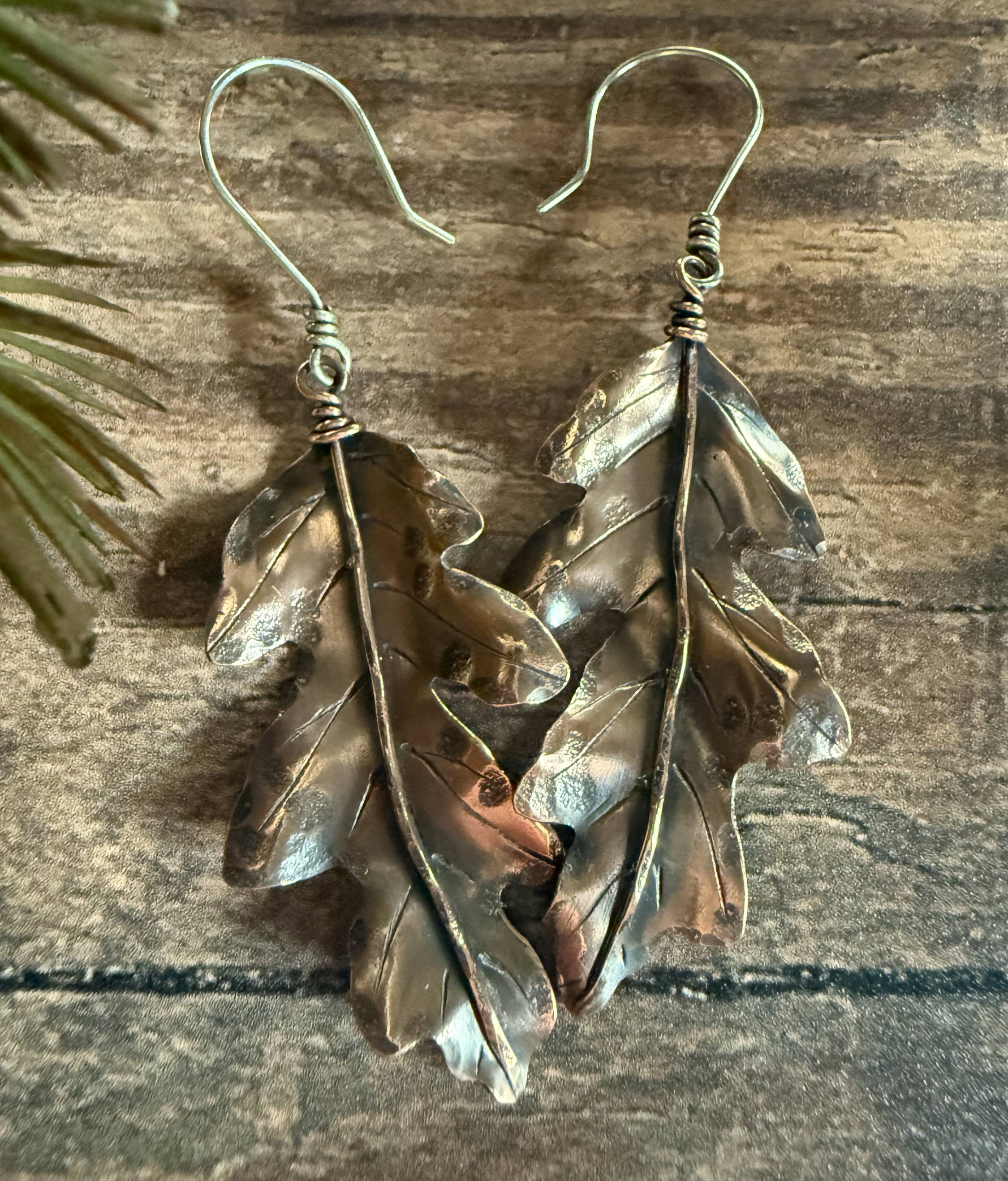 Oak Leaf Copper Earrings