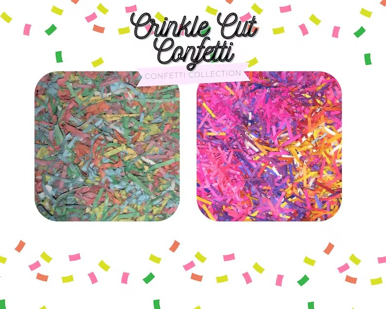Cross Cut Party Confetti, custom confetti, colorful confetti, pastel confetti