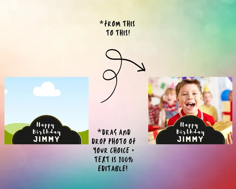 Thumbnail: Happy Birthday Sign, EDITABLE Sign, Birthday Sign, Welcome to the Birthday