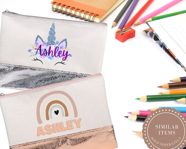 Thumbnail: Personalized Watercolor Rainbow Gradient Bag - Make Up Bag