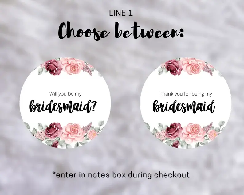 Thumbnail: Bridesmaids Proposal Round Labels, Bachelorette Party Favor
