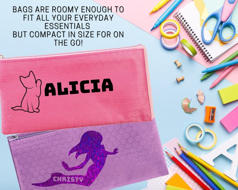 Thumbnail: Personalized Kids Pencil Bag - Pencil Bag - Pencil Pouch - Cute Pencil Bag