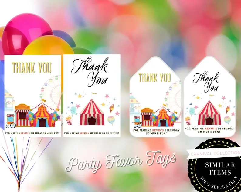 Thumbnail: EDITABLE CARNIVAL First Birthday Photo Banner, , Carnival Themed