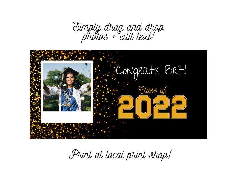 Thumbnail: Graduation Banner, EDITABLE Graduation SIGN, Congrats Grad