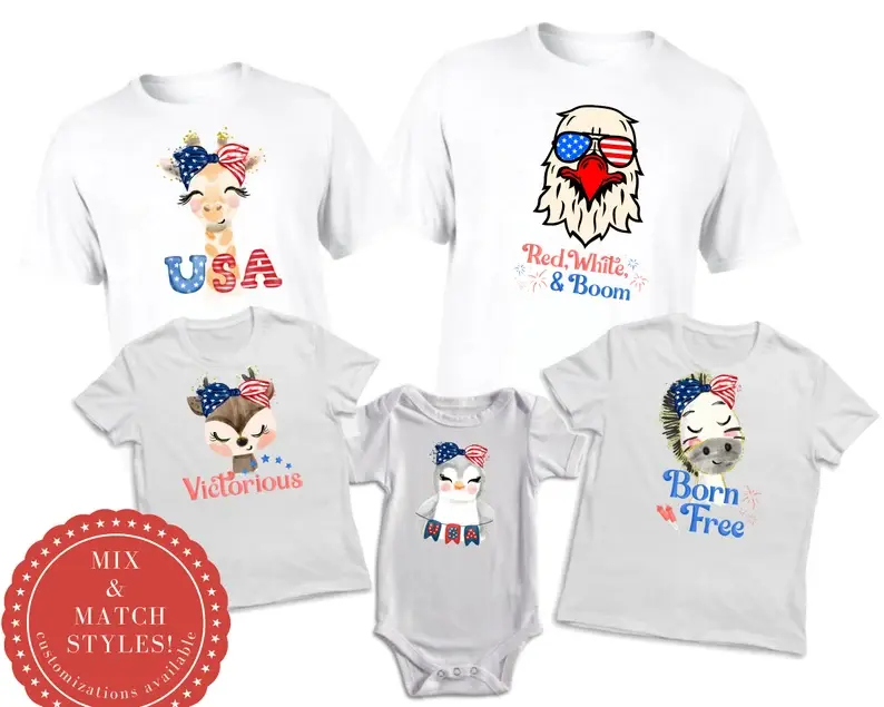 4th July USA-Red White & Blue-Patriotic Shirts-Americana Shirts-American Pride-U